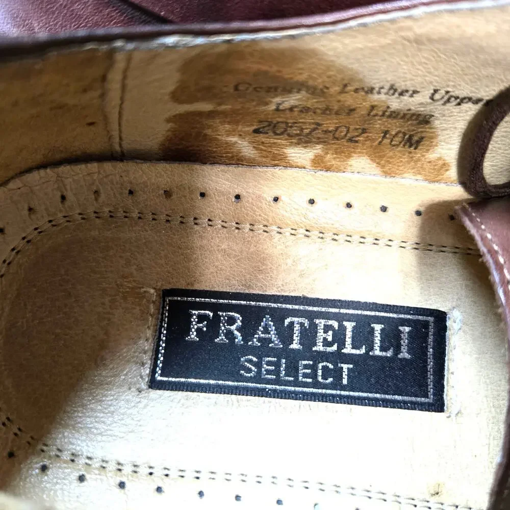 Fratelli Select 10 M Leather Brown Men's Dress Shoe Oxford Derby Brogues 10M